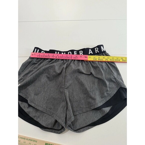 Under Armour Play Up Twist 3.0 Shorts Womens 1X Plus Loose Fit Gray Black UA Gym - Picture 7 of 11
